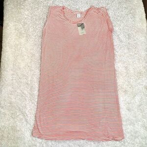 ICHI Jacrobi Dress Sleeveless Orange Striped Large NEW